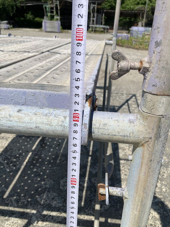 枠組足場組合せ商品　作業台　ステージ　高所作業　立ち馬　朝礼台　W1200　L1800　H900　手摺付き　宮城県_画像5