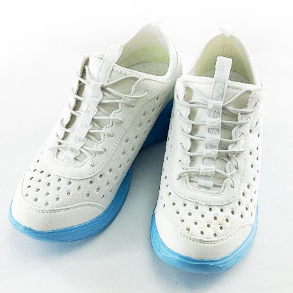 ヒールアップやわらかシューズ 看護師 介護士 23.0cm ホワイトxサックス_画像1