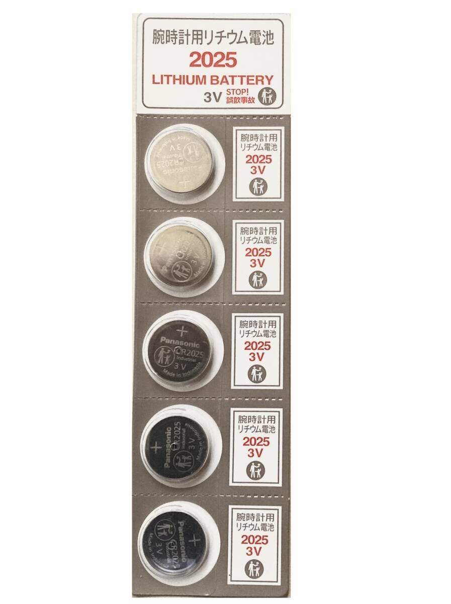 本物正規品◇パナソニック CR2025 新型【5個】◇日本ブランド/Panasonic コイン型リチウム電池 ボタン電池 sixpad ポケモンgo キーレス_画像2