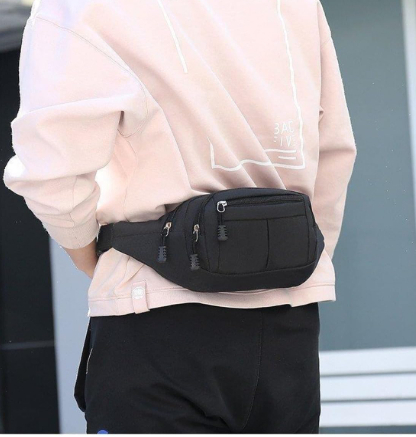 ウエストバッグ ポーチ ヒップ ショルダーバッグ ボディバッグ 黒 男女兼用 肩掛け 斜め掛け ブラック 大容量 軽量 バック 釣り バック_画像4