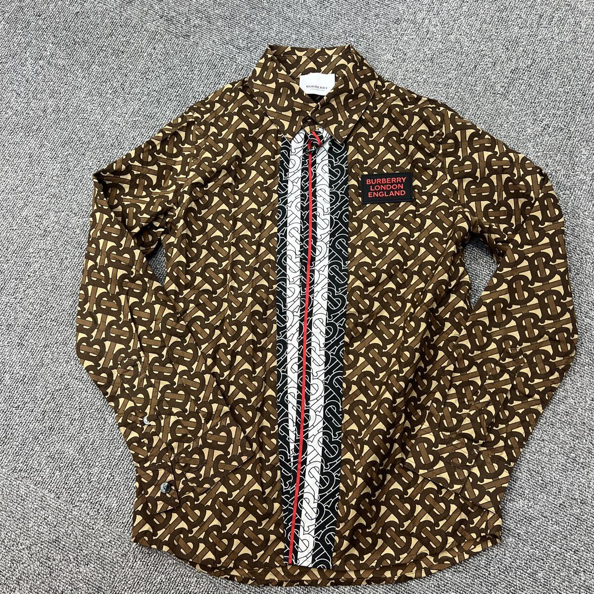 1000円スタート★SIZE:8Y 128cm★BURBERRY/バーバリー ロゴプリント シャツ_画像1