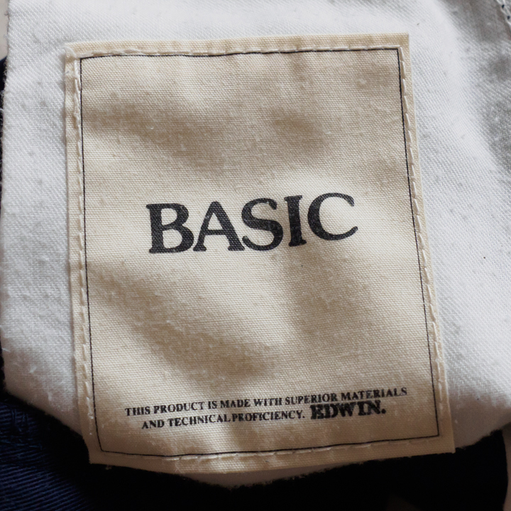 EDWIN BASIC チノパン ツータック ネイビー W76 綿・コットン100% 日本製_画像10