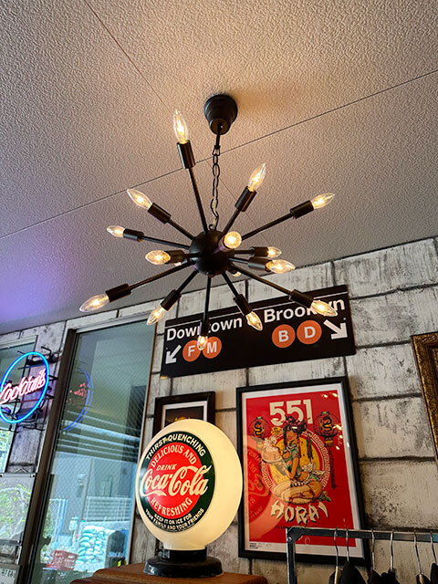 スプートニクランプ　16灯タイプ本体　LED球対応　（マットブラック）　※電球は別売です　■　アメリカン雑貨　アメリカ雑貨_画像1