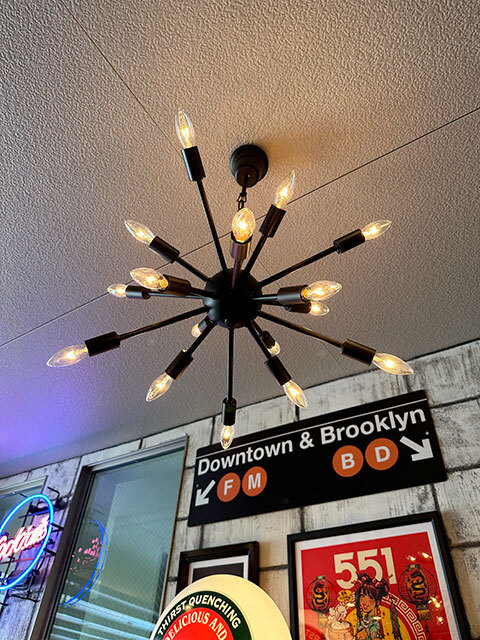 スプートニクランプ　16灯タイプ本体　LED球対応　（マットブラック）　※電球は別売です　■　アメリカン雑貨　アメリカ雑貨_画像2