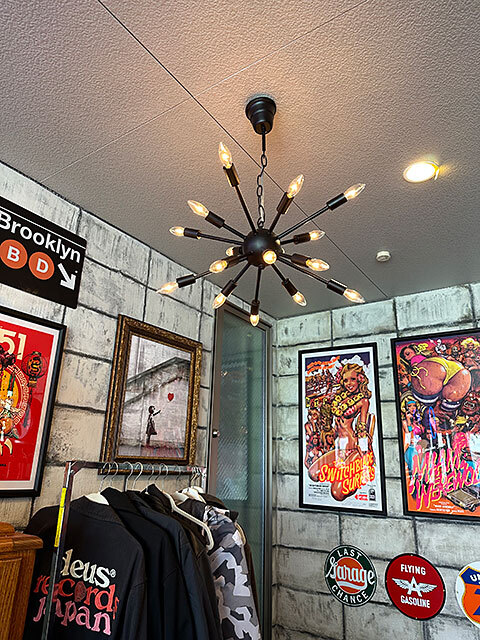 スプートニクランプ　16灯タイプ本体　LED球対応　（マットブラック）　※電球は別売です　■　アメリカン雑貨　アメリカ雑貨_画像7