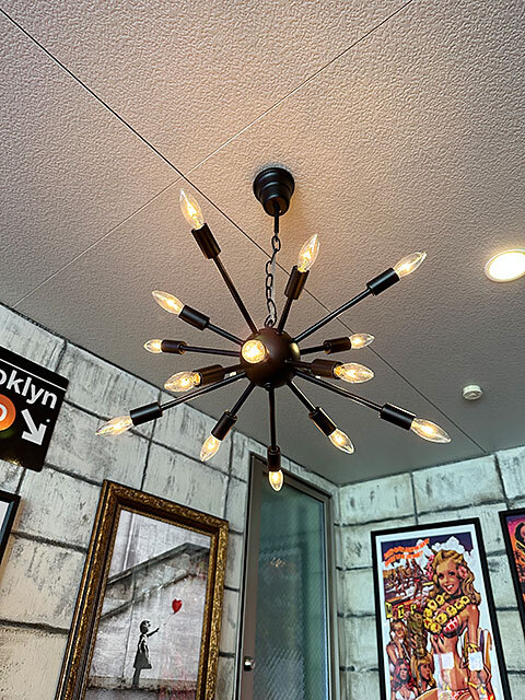 スプートニクランプ　16灯タイプ本体　LED球対応　（マットブラック）　※電球は別売です　■　アメリカン雑貨　アメリカ雑貨_画像9