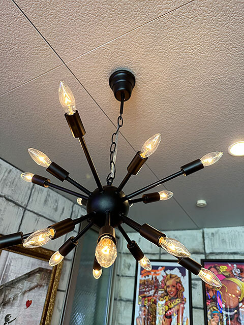 スプートニクランプ　16灯タイプ本体　LED球対応　（マットブラック）　※電球は別売です　■　アメリカン雑貨　アメリカ雑貨_画像10