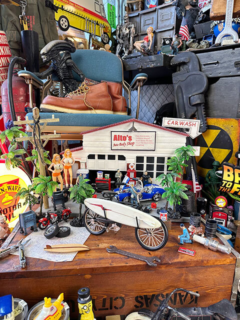  Surf beach cruiser жестяная пластина произведение искусства (L размер / черный ) # american смешанные товары America смешанные товары 