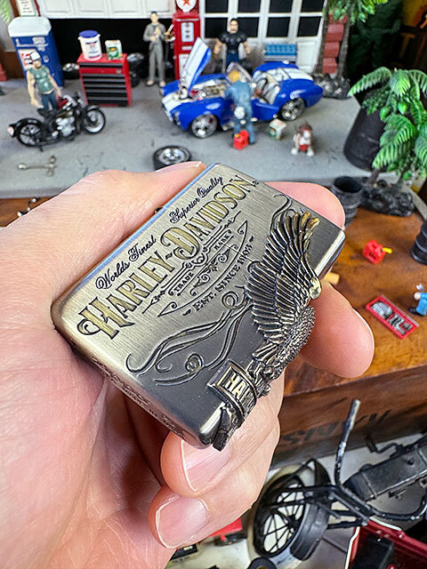 ハーレーダビッドソン　ゴージャス仕様　ジッポーライター　（ハーレーイーグル/サイドメタル/ニッケル＆真ちゅうコンビ）_画像9