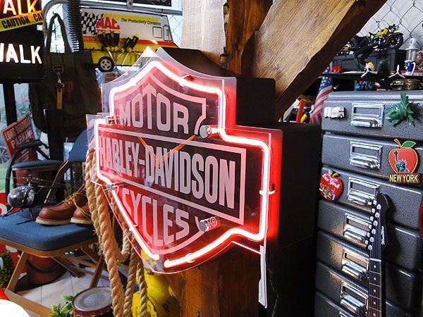 【即納】【在庫あり】 ハーレーダビッドソン バー＆シールド　ネオンクロック ■ アメリカン雑貨 アメリカ雑貨　時計_画像4