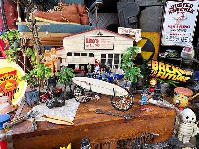  Surf beach cruiser жестяная пластина произведение искусства (L размер / черный ) # american смешанные товары America смешанные товары 