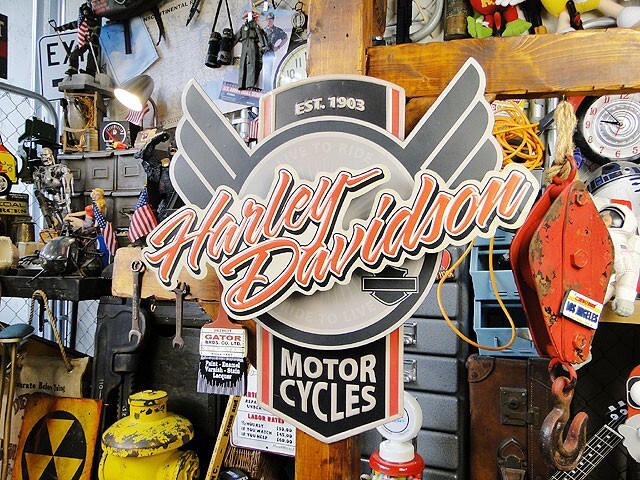 ハーレーダビッドソン 3Dメタルパブサイン ■ アメリカン雑貨 アメリカ雑貨 サインプレート_画像1