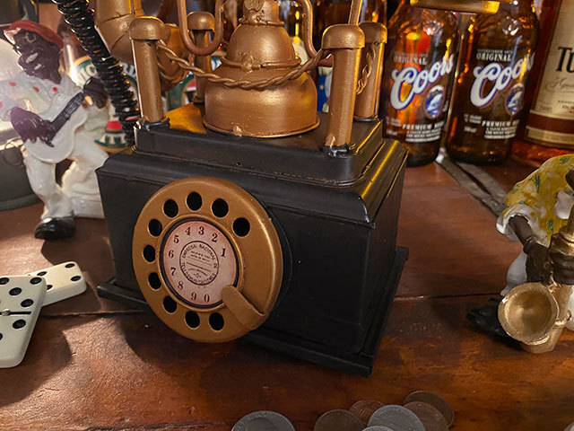  античный телефон жестяная пластина произведение искусства # american смешанные товары America смешанные товары 