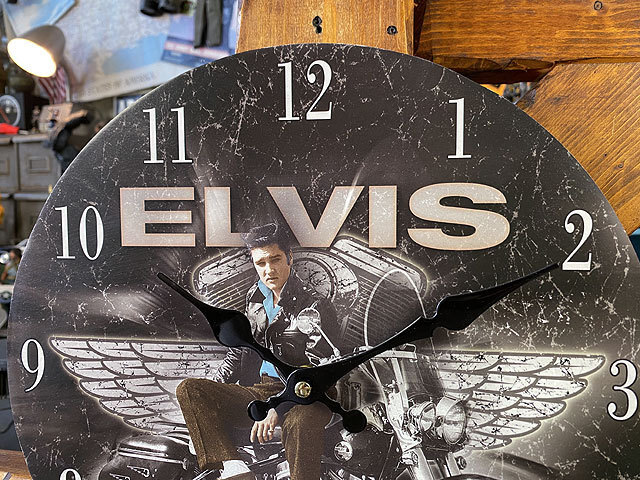 エルヴィス・プレスリー＆ハーレーダビッドソン　ウォールクロック ■ アメリカン雑貨 アメリカ雑貨 壁掛け時計_画像2
