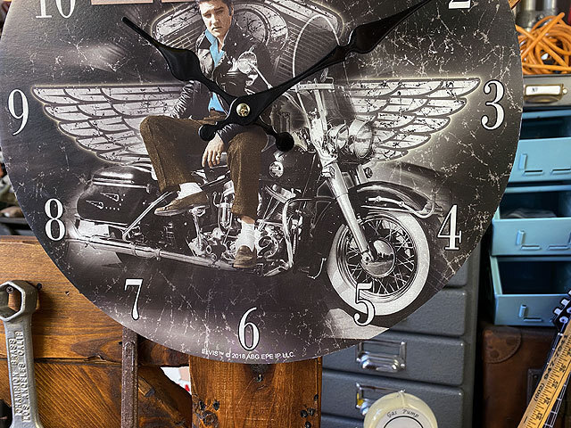 エルヴィス・プレスリー＆ハーレーダビッドソン　ウォールクロック ■ アメリカン雑貨 アメリカ雑貨 壁掛け時計_画像3