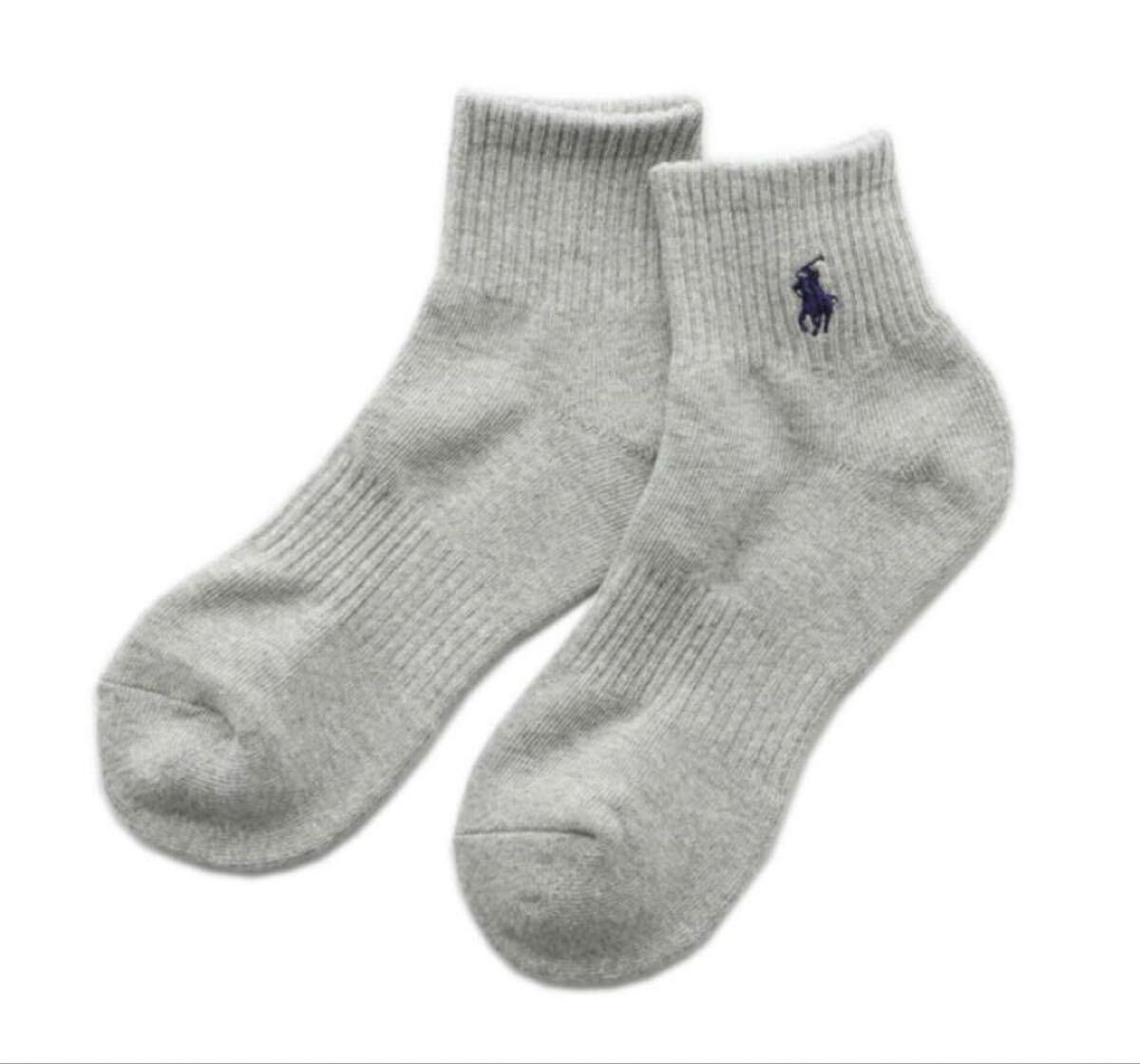 【新品未使用品】POLO RALPH LAUREN ポロ ラルフローレン 靴下 レディース 白 黒 グレー 3足セット 23〜25cm 送料無料 _画像5