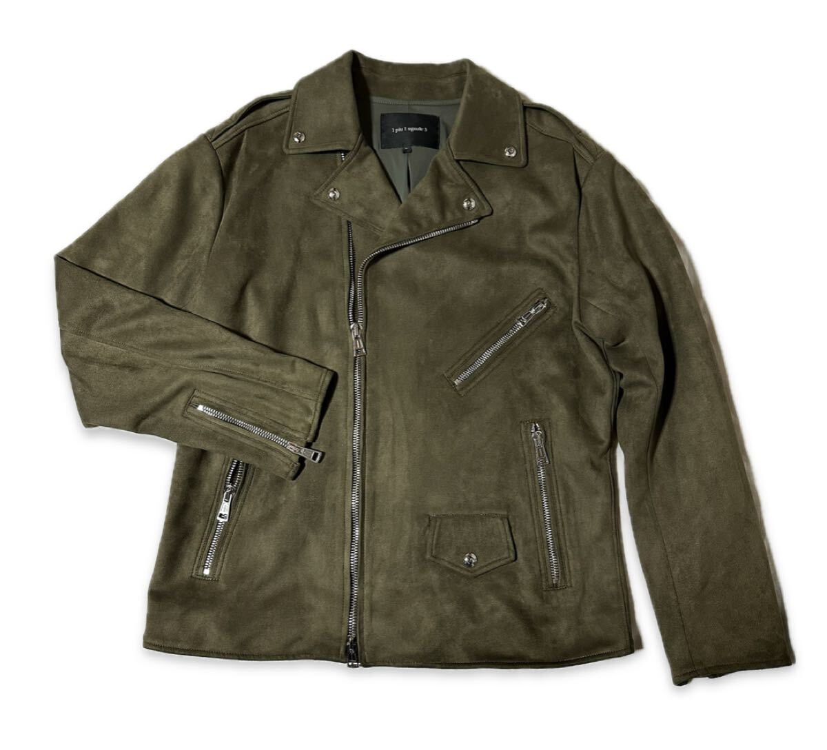 1piu1uguale3 ダブルライダース Ⅴ カーキ AKM wjk EMMETI junhashimoto エコレザー_画像3