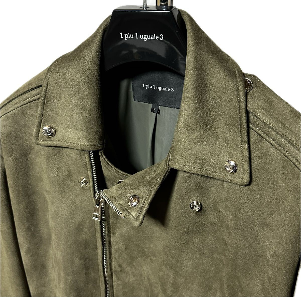 1piu1uguale3 ダブルライダース Ⅴ カーキ AKM wjk EMMETI junhashimoto エコレザー_画像7