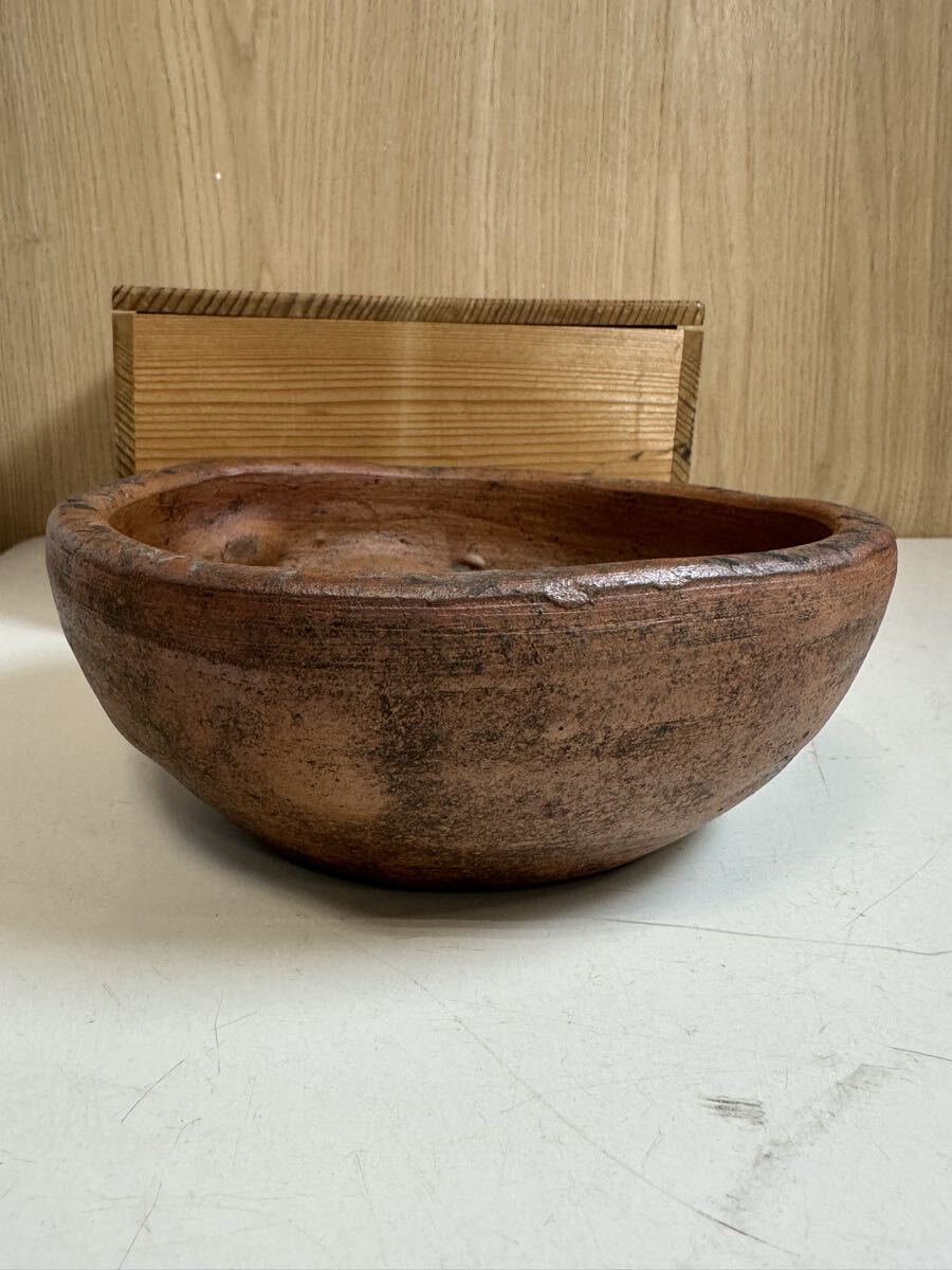 Y11003 　　古備前 備前焼 鉢 器 古陶 江戸期 茶道具 重量約778.3g_画像4