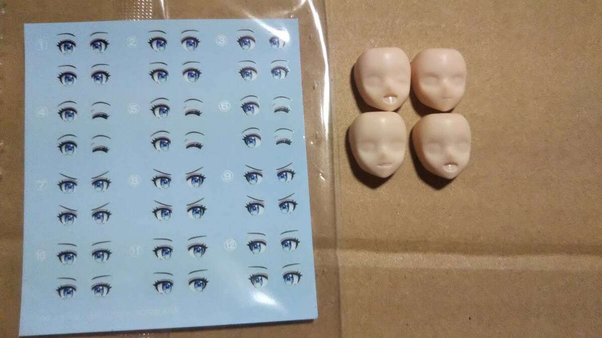 コトブキヤ　創彩少女庭園　佐伯リツカ　夏服　タンポ印刷なしフェイスパーツとデカール　002_画像1