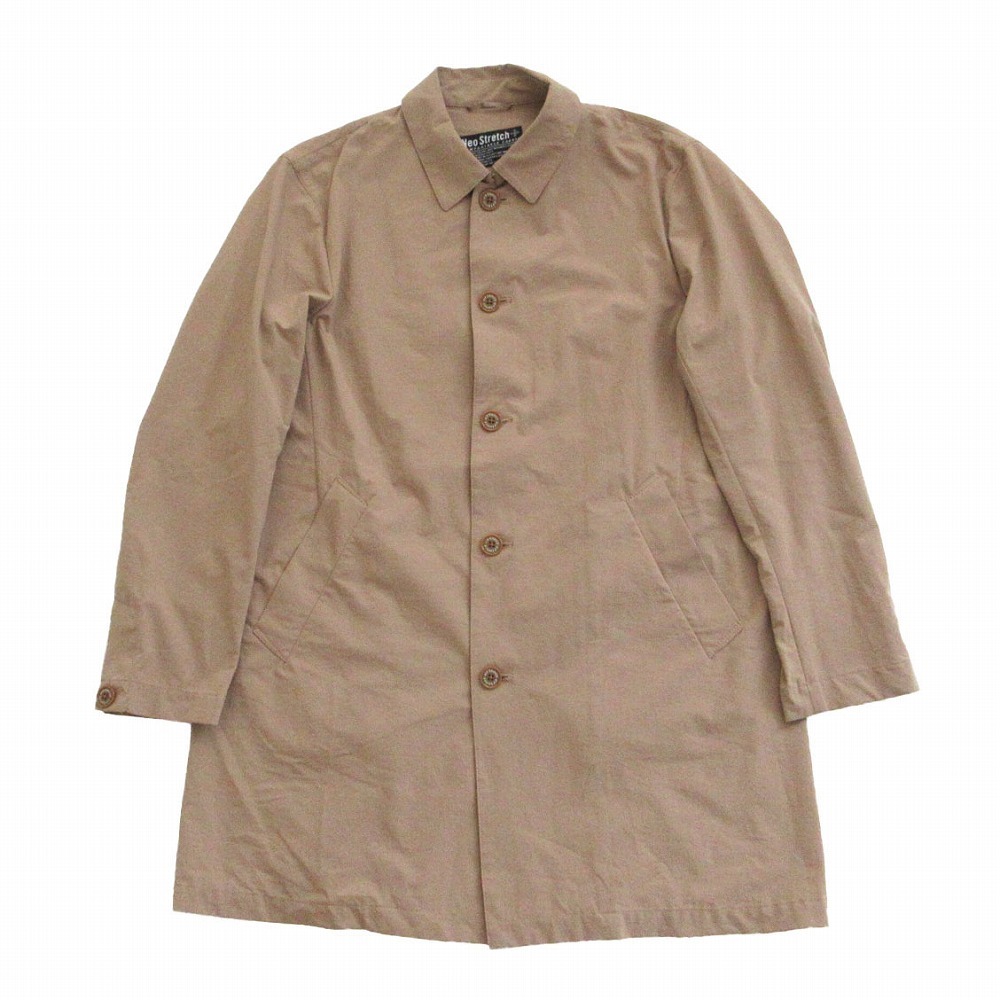 417 EDIFICE エディフィス 18020312301120 ステンカラーコートストレッチ ベージュ サイズL メンズ 【中古】_画像1