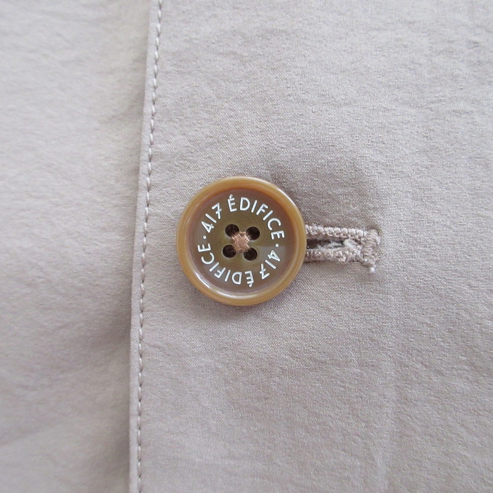 417 EDIFICE エディフィス 18020312301120 ステンカラーコートストレッチ ベージュ サイズL メンズ 【中古】_画像5