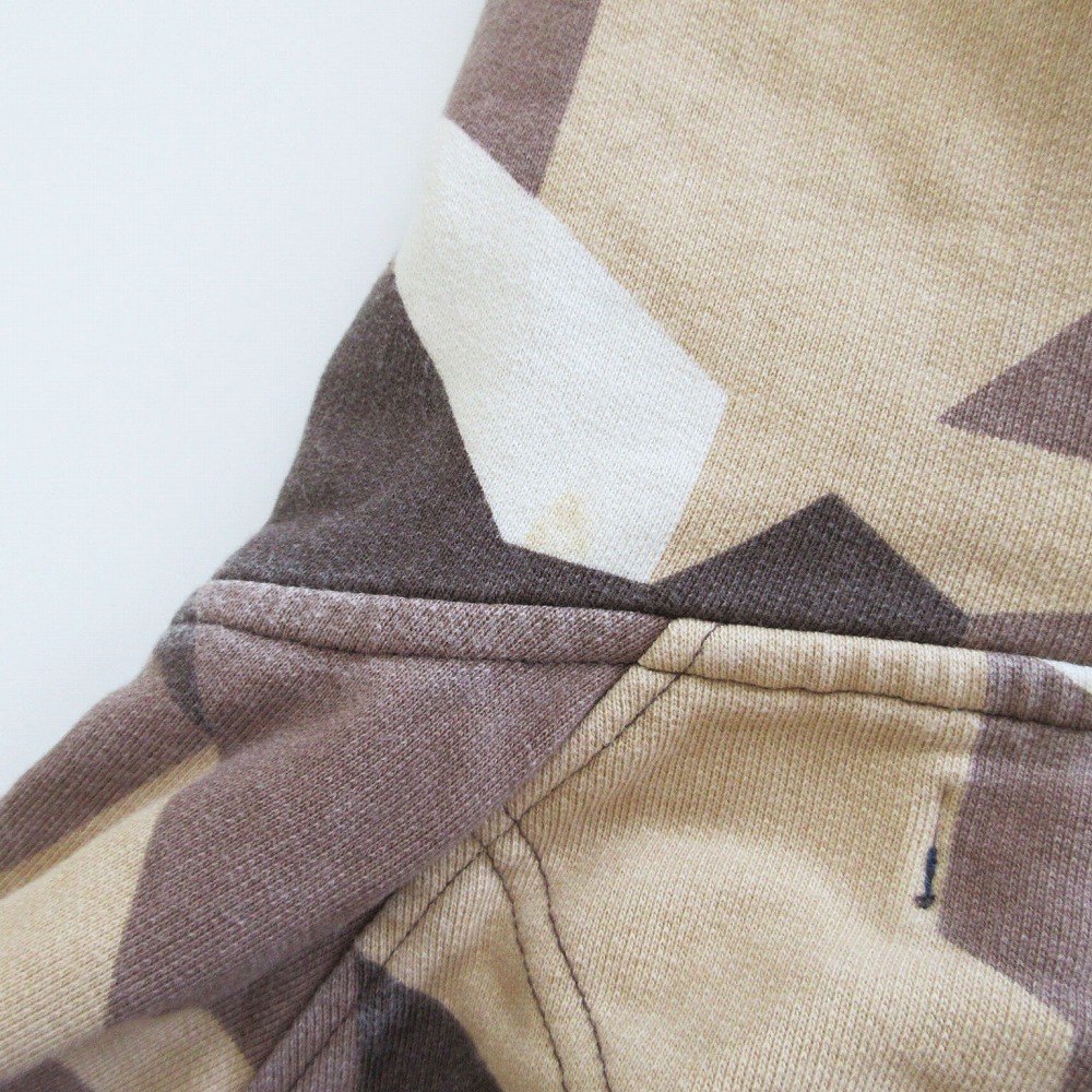 FRED PERRY フレッドペリー J8630 迷彩柄 ジップアップパーカー 長袖 トップス ブラウン サイズL メンズ 【中古】_画像3