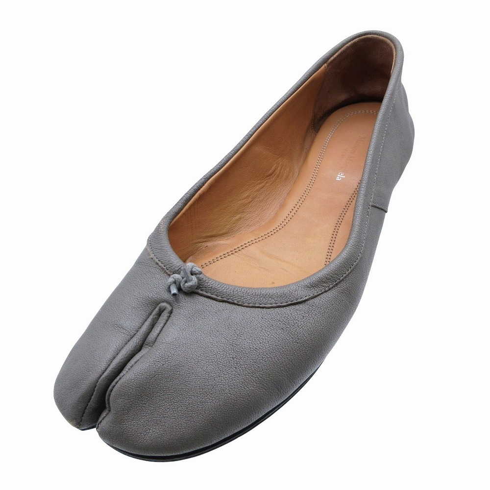 Maison Margiela 22 メゾンマルジェラ レザー タビ バレエシューズ 足袋 グレー サイズ26cm レディース 【中古】_画像1