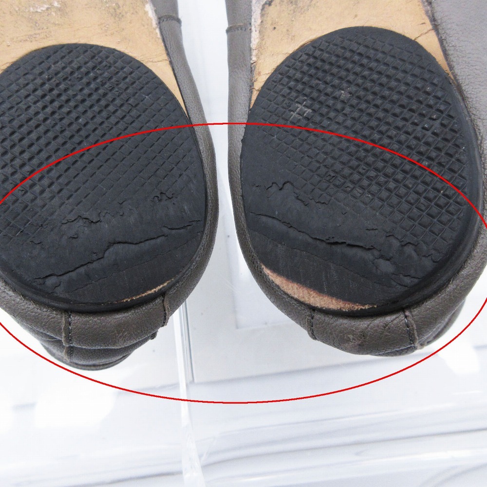 Maison Margiela 22 メゾンマルジェラ レザー タビ バレエシューズ 足袋 グレー サイズ26cm レディース 【中古】_画像10