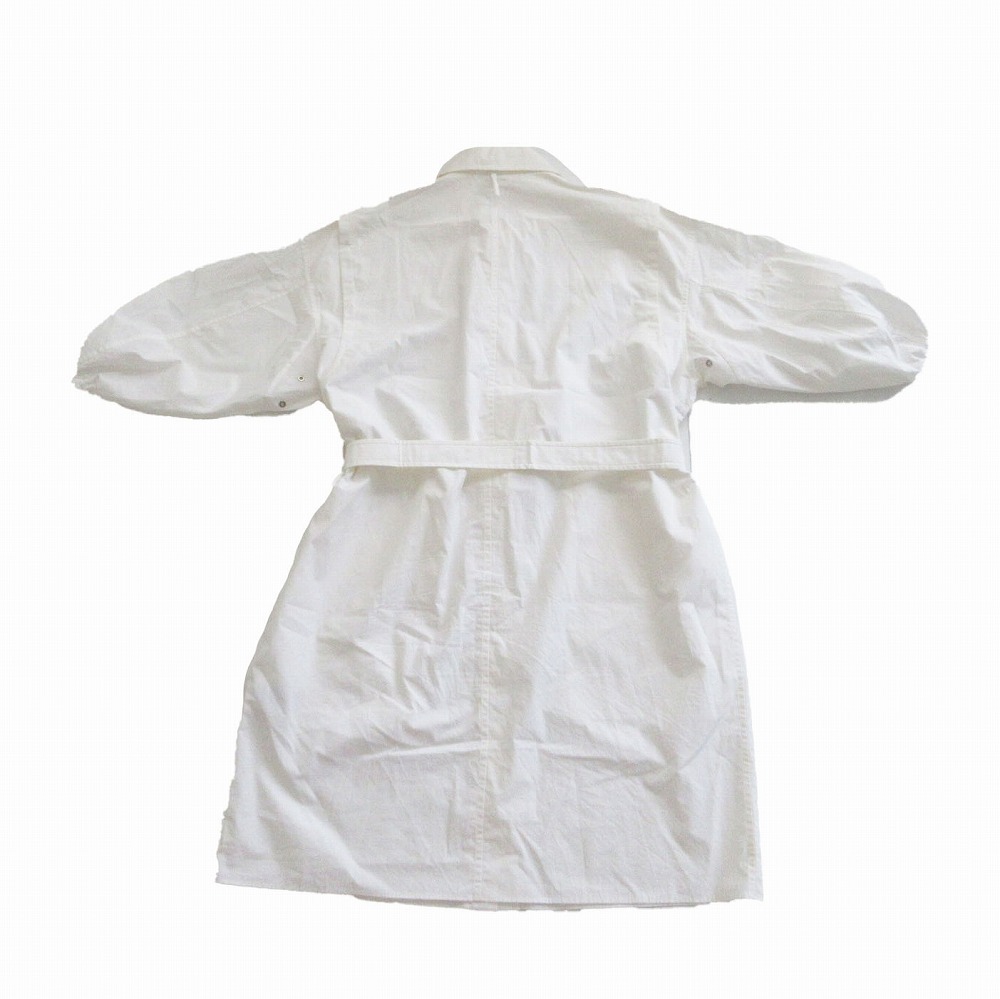 エルメス HERMES クリケティスボタン 2E0501DJ 半袖 シャツ ワンピース ひざ丈 ホワイト サイズXS レディース 【中古】 /TNT_画像2