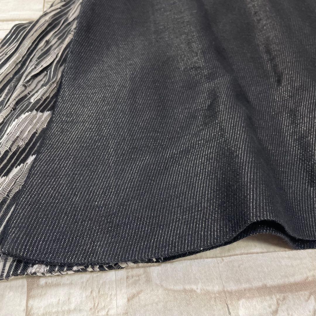 【極美品】アディアム★サイドプリーツ　ワンピース　デニム生地　ラメ　黒　2_画像7