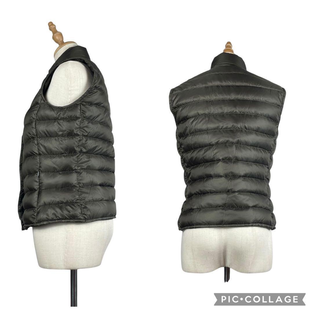 【良品】モンクレール★LIANE　リアンヌ　ダウンベスト　ワッペン　カーキ　1_画像4