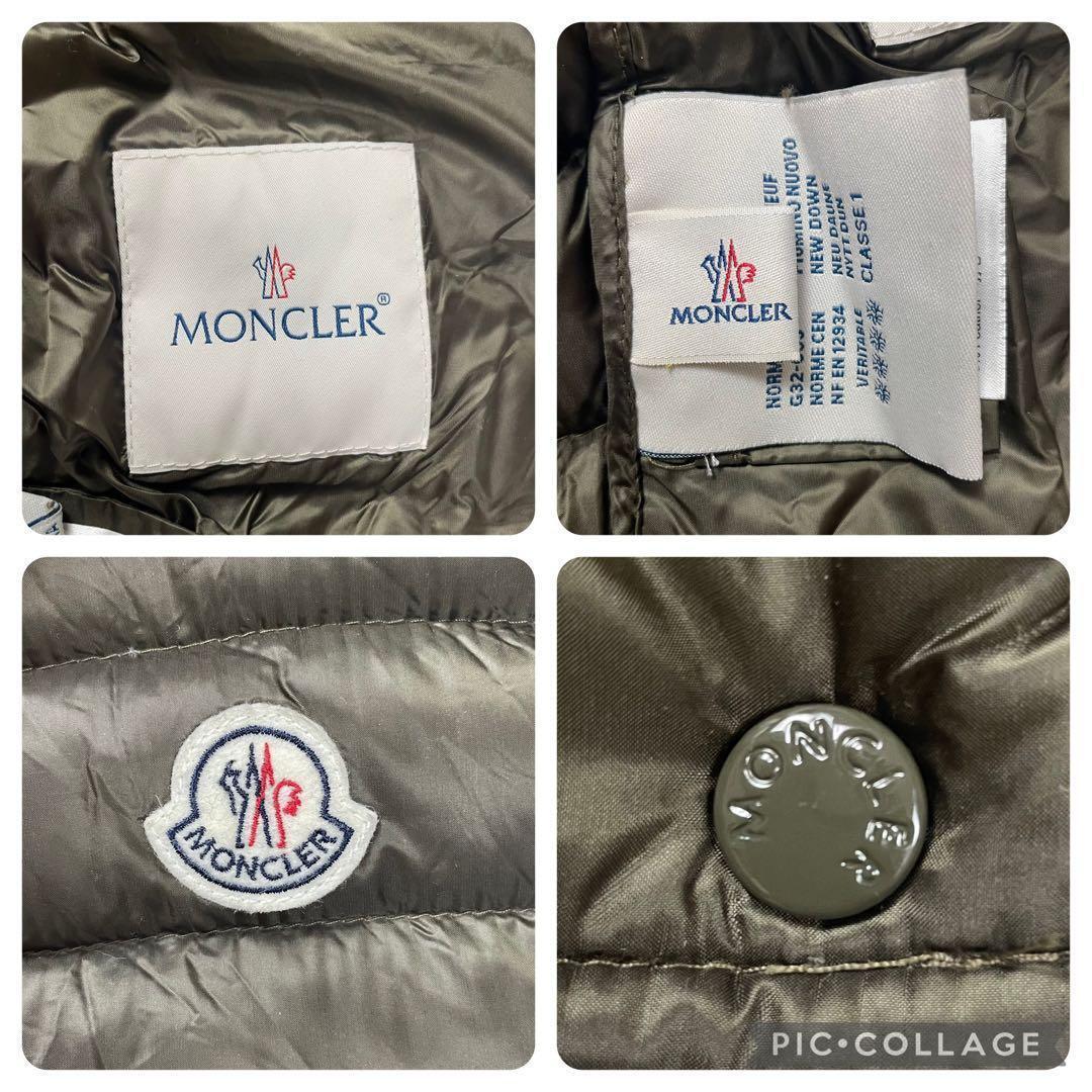 【良品】モンクレール★LIANE　リアンヌ　ダウンベスト　ワッペン　カーキ　1_画像8