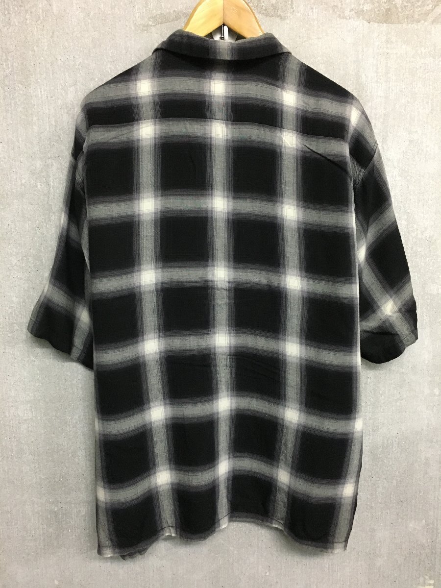 ◆東洋 GOLD 東洋エンタープライズ ゴールド GL39193 オンブレチェック 半袖 オープンカラー レーヨン シャツ 黒系 定番人気 サイズL_画像3