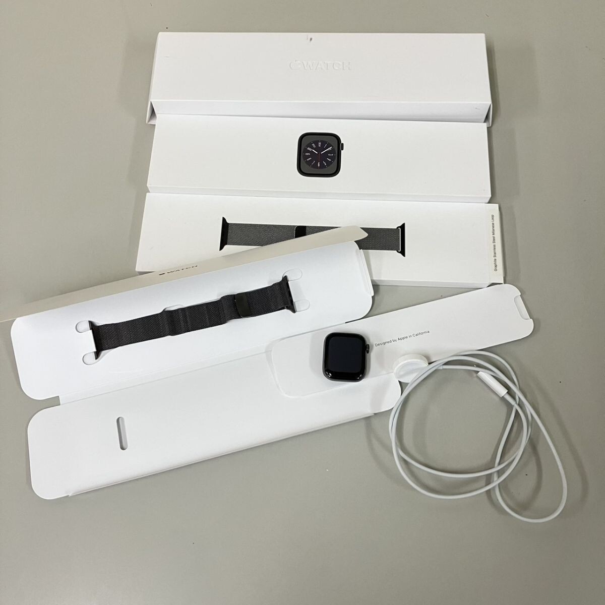 O318-M29-1716 Apple Watch SERIES8 41MM A2773 MNJM3J/A GPS+ cell la-OS VERSION 11.6.1(22U90) 32GB наручные часы электризация подтверждение рабочего состояния 0 TE