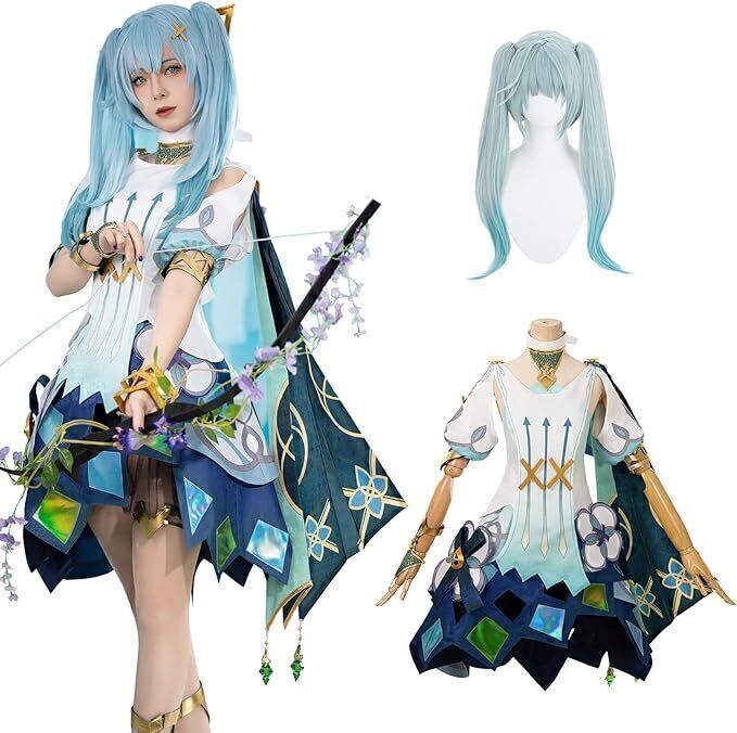 送料無料 コスプレ衣装 コスプレ ファルザン S ウィッグ付き コスプレ衣装一式 学者 原神 フルセット コスチューム 大人用 仮装 新品未使用_画像1