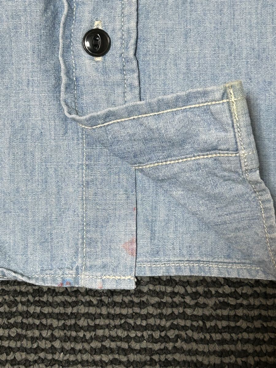 STANDARD CALIFORNIA スタンダードカリフォルニア 長袖シャツ シャンブレーシャツ ブルー サイズM 日本製_画像5