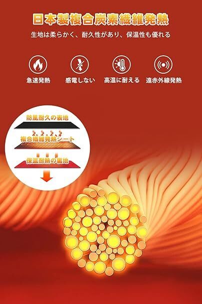 電熱パンツ 加熱パンツ ヒーターパンツ 9つヒーター 22800mAhバッテリー付き 電熱ズボン 75℃最高温度 日本製繊維ヒーター S/Mサイズ_画像2