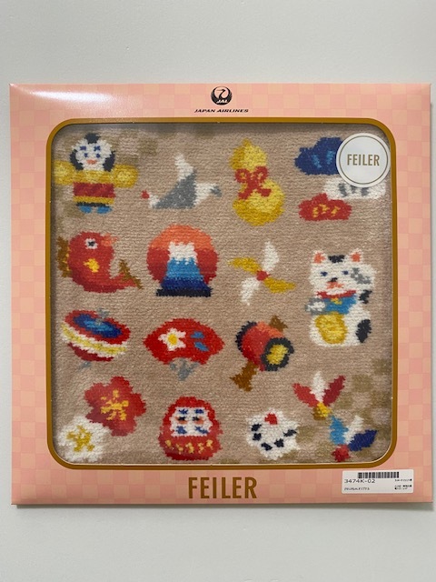 [ новый товар нераспечатанный ] Feiler JAL ограничение * счастливый случай Lucky орнамент красный красный FEILER* носовой платок полотенце для рук полотенце 