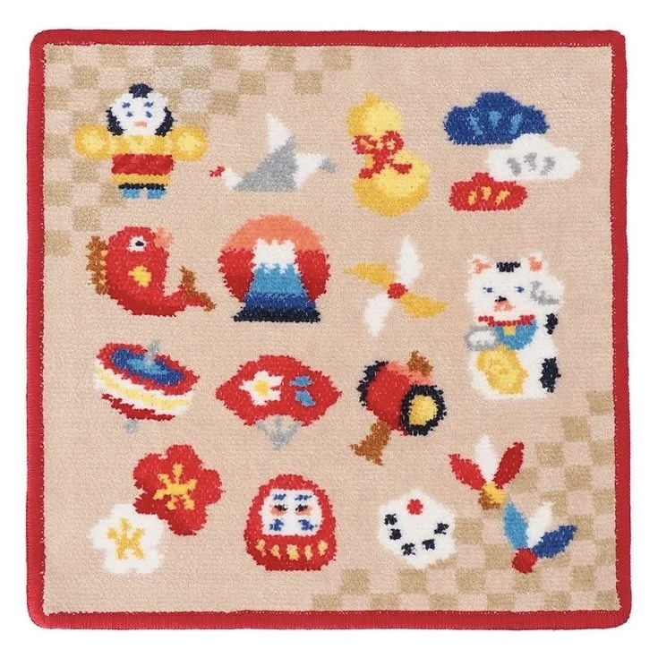 [ новый товар нераспечатанный ] Feiler JAL ограничение * счастливый случай Lucky орнамент красный красный FEILER* носовой платок полотенце для рук полотенце 