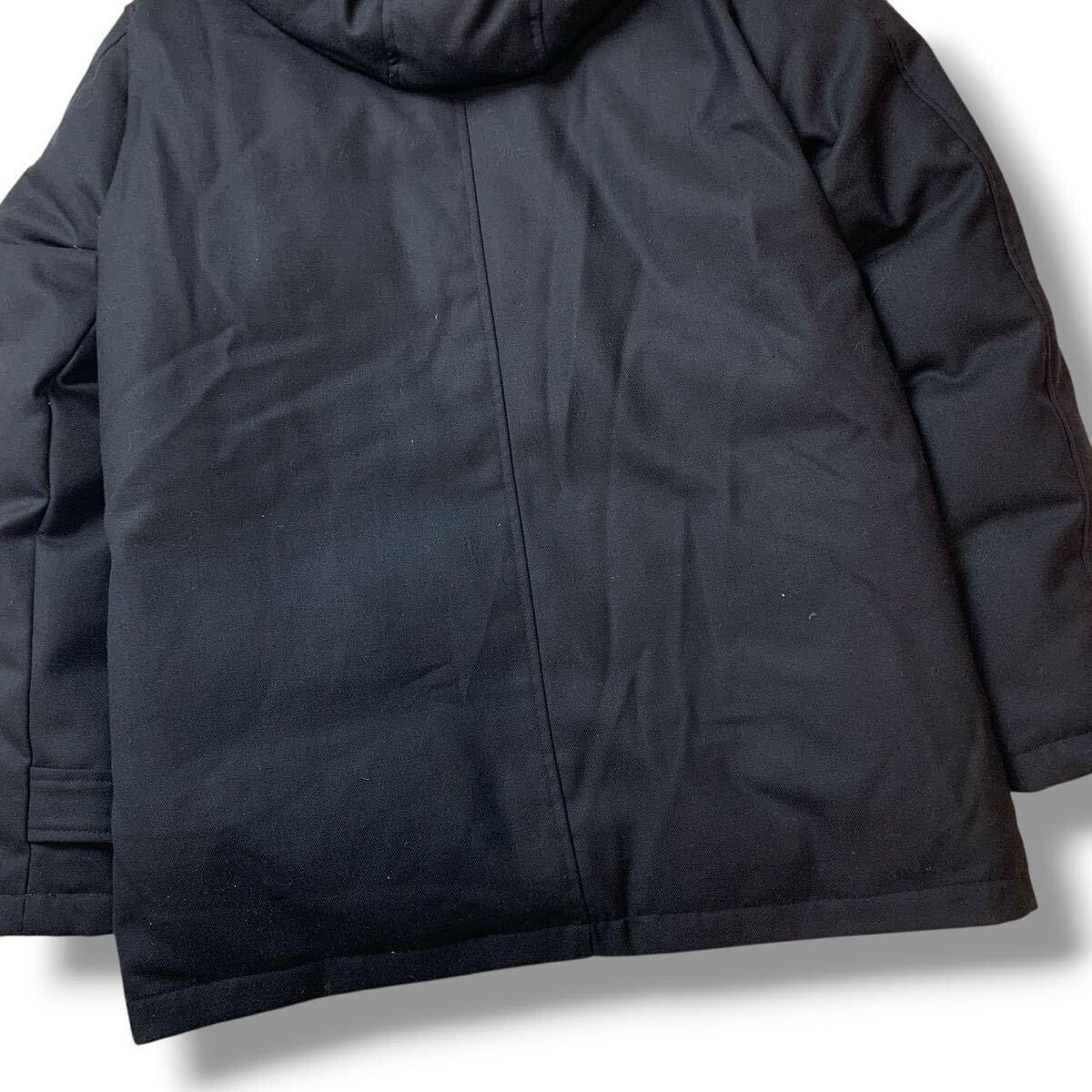 【極美品】URBAN RESEARCH アーバンリサーチ ダウンジャケット ウール フェザー フード ファー メンズ アウター ブラック 40(L相当)_画像8