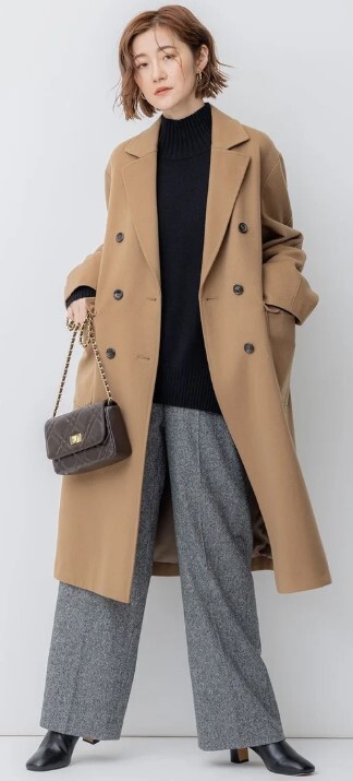 ■23区大きいサイズ44ウールカシミヤハイネックニット/ブラック20,020円■_画像4