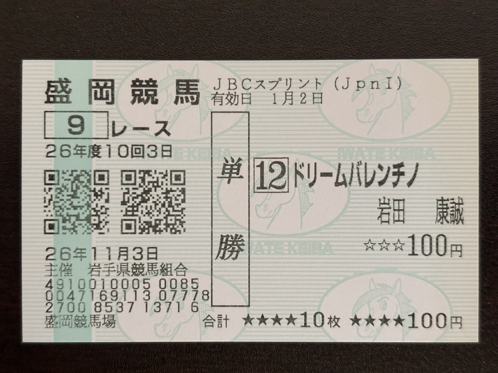 【現地的中】ドリームバレンチノ 2014年 第14回 JBCスプリント_画像1