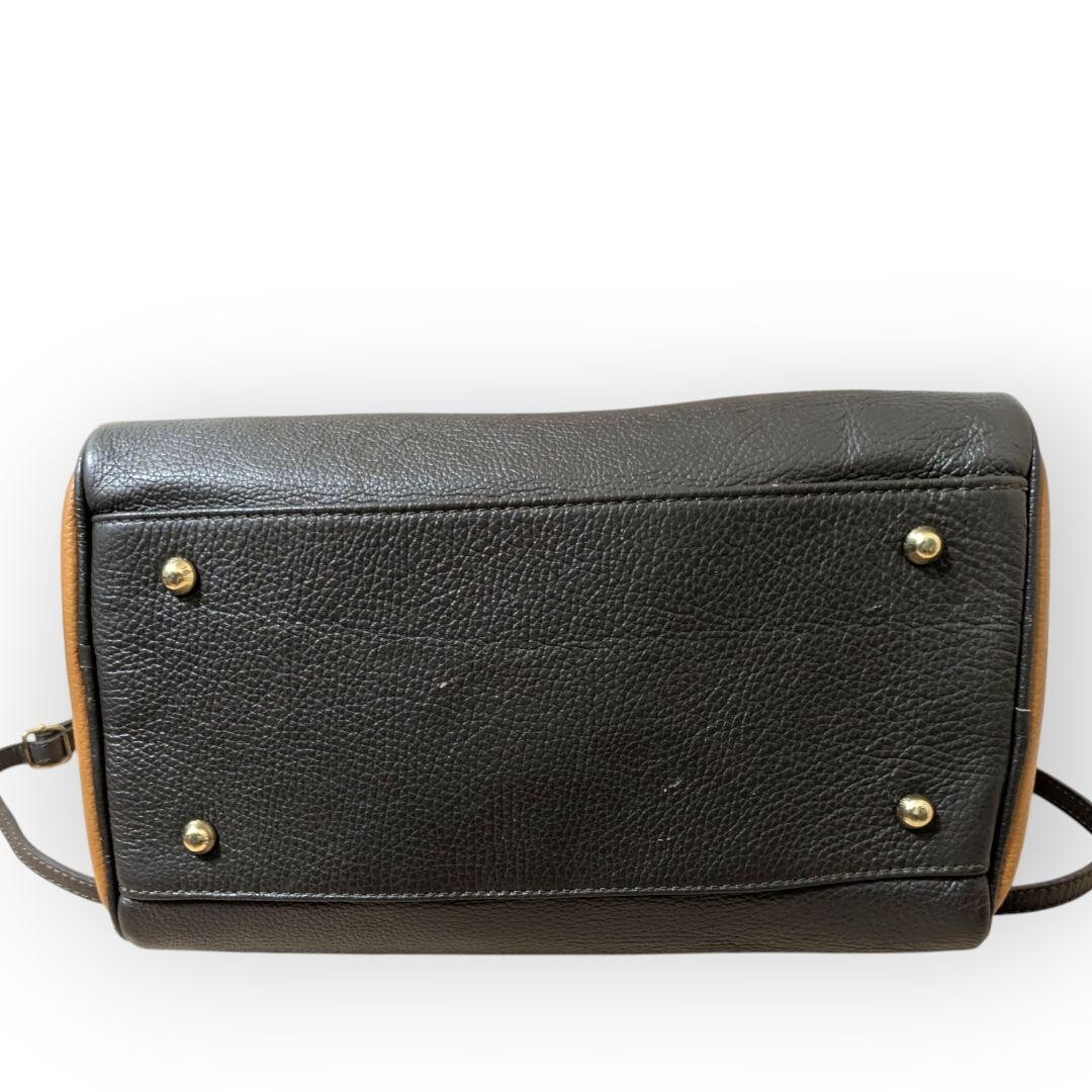 1円スタート【マルコビアンキーニ】2way ショルダーバッグ ハンドバッグ ミニボストン レザー 本革バイカラー MARCO BIANCHINI 白 ネイビー_画像6