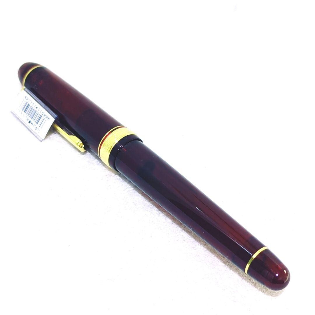 1円〜 新品未使用 プラチナ万年筆 #3776 センチュリー F 585 ペン先14K 赤 細字 Fニブ ブルゴーニュ PLATINUM 箱、インク付き 超美品_画像3