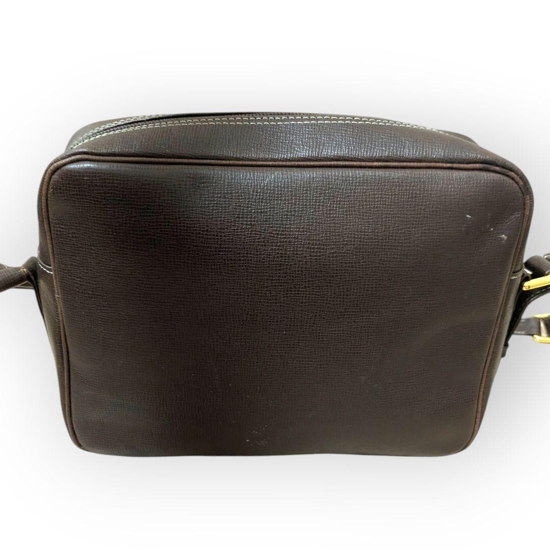 1円〜【DAKS】ダックス レザー ショルダーバッグ カメラバッグ ブラウン 肩掛け クロスボディ ヴィンテージ 鞄バック ハウスチェック_画像3