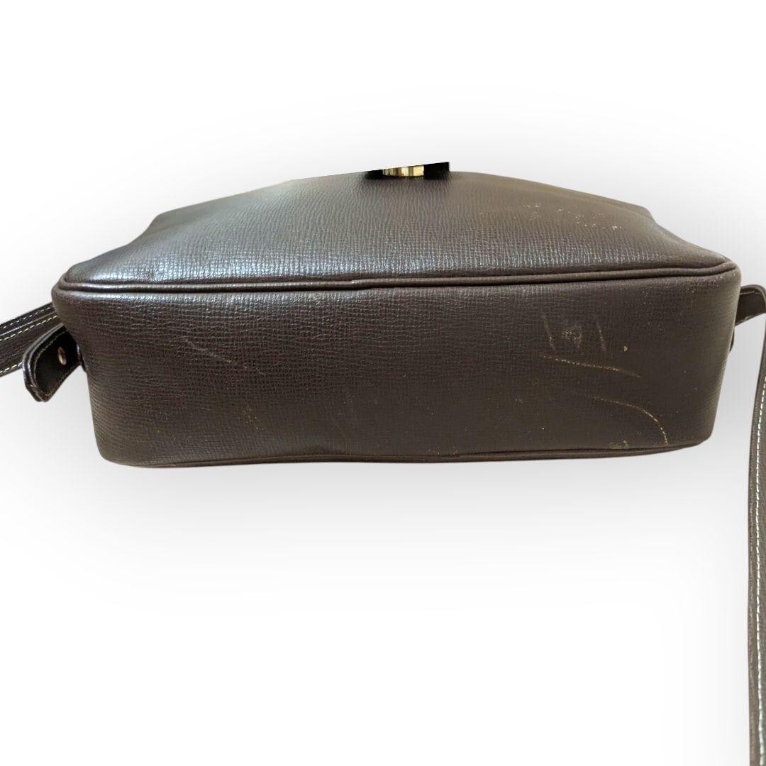 1円〜【DAKS】ダックス レザー ショルダーバッグ カメラバッグ ブラウン 肩掛け クロスボディ ヴィンテージ 鞄バック ハウスチェック_画像5