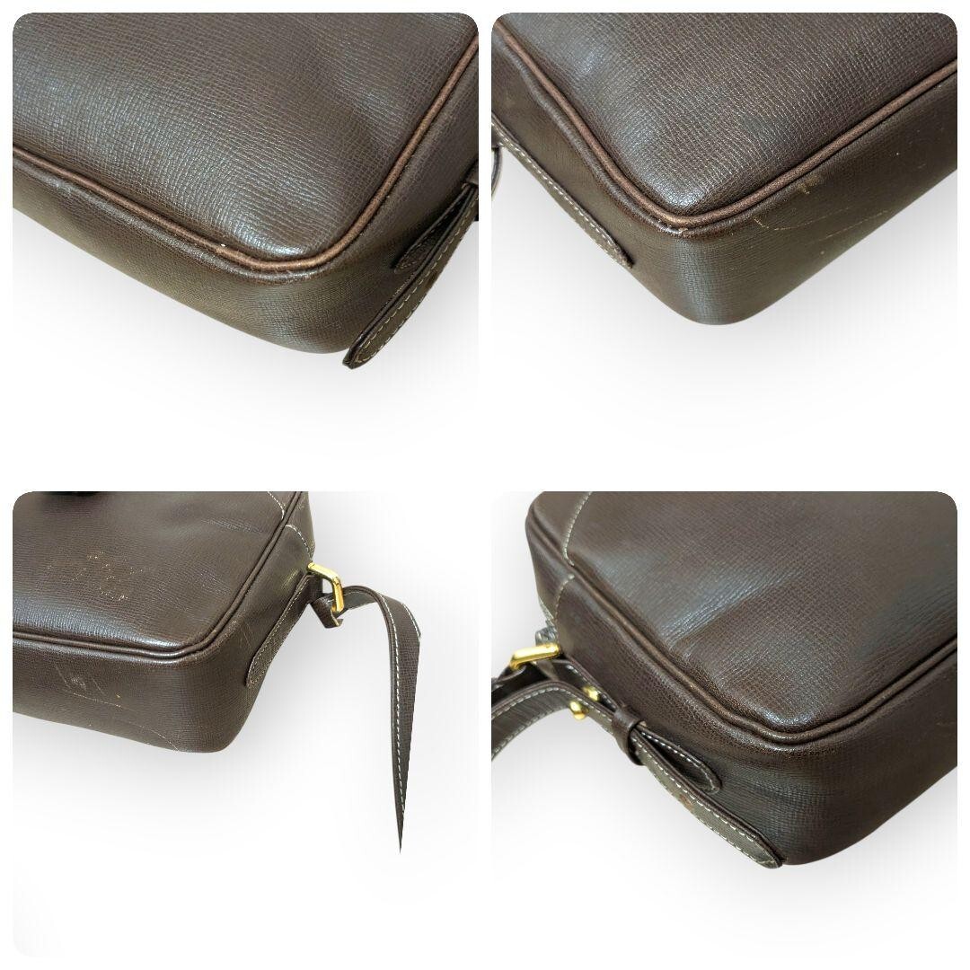 1円〜【DAKS】ダックス レザー ショルダーバッグ カメラバッグ ブラウン 肩掛け クロスボディ ヴィンテージ 鞄バック ハウスチェック_画像6