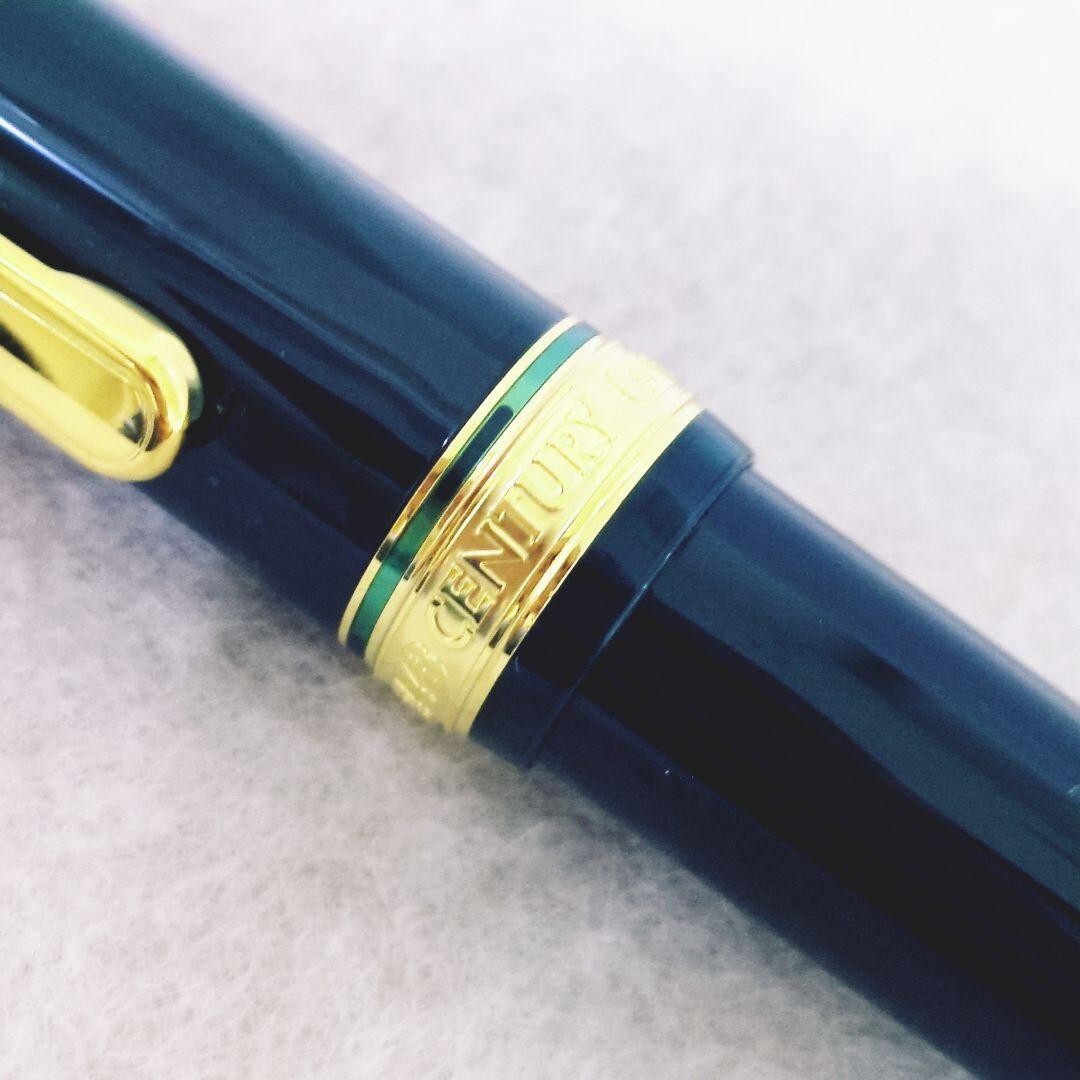 1円〜 新品未使用 プラチナ万年筆 #3776 センチュリー 585 ペン先14K 緑 中字 Mニブ 箱付きインク付き ローレルグリーン 超美品 PLATINUM_画像4