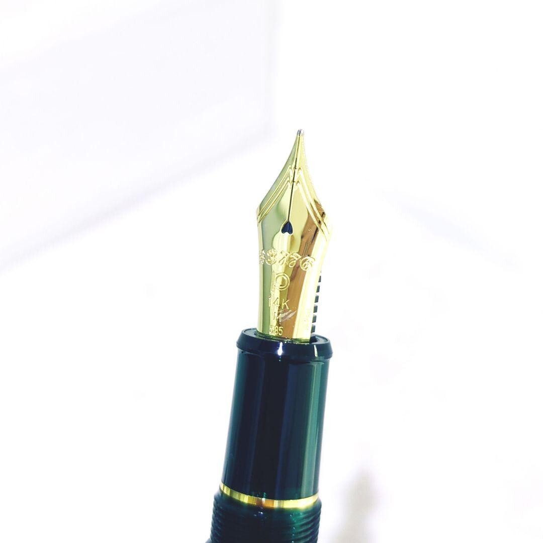 1円〜 新品未使用 プラチナ万年筆 #3776 センチュリー 585 ペン先14K 緑 中字 Mニブ 箱付きインク付き ローレルグリーン 超美品 PLATINUM_画像5